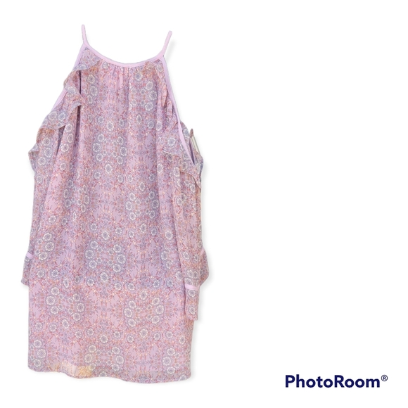 Lauren Conrad cold shoulder Pink floral top Kimono sleeve Size Large. - Picture 3 of 3